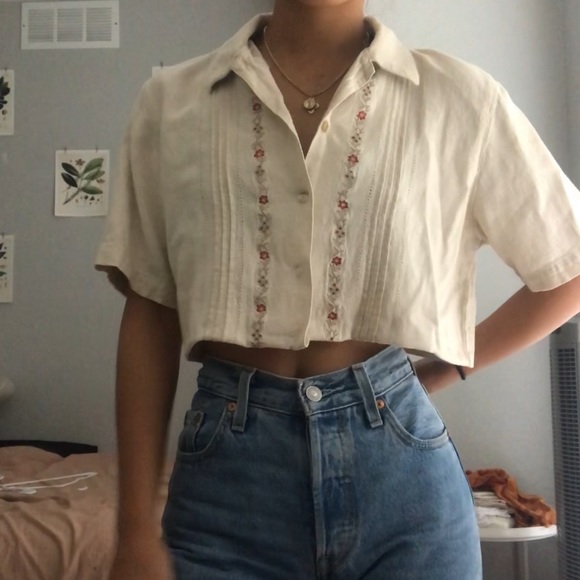 napa valley linen & rayon blend button down shirt - Picture 2 of 8